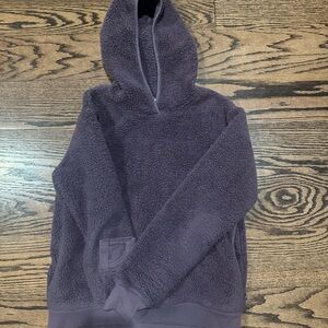 Purple fuzzy Athleta girl hoodie